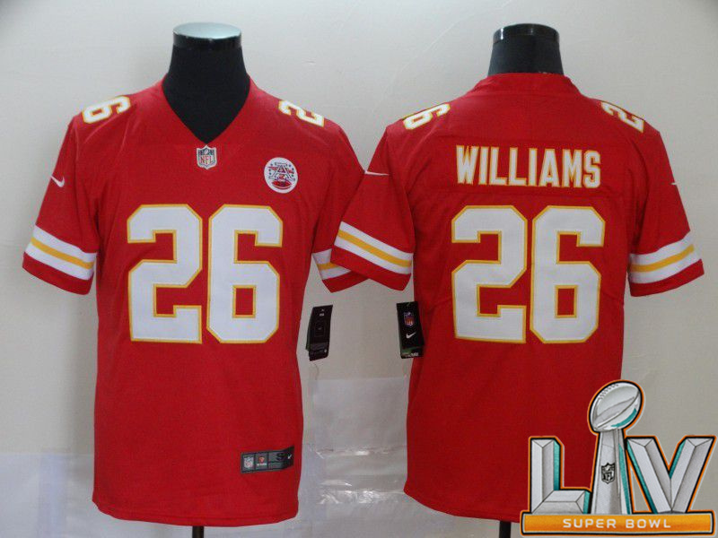 Super Bowl LV 2021 Men Kansas City Chiefs #26 Williams Red Nike Vapor Untouchable Limited NFL Jersey